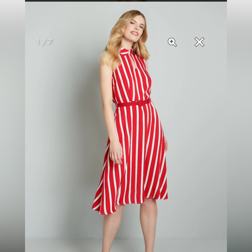 ModCloth striped swing dress